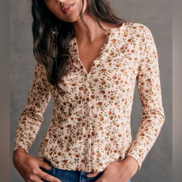 Sezane Tops - Sézane Lenie Floral Button-Down L/S T-Shirt Top M